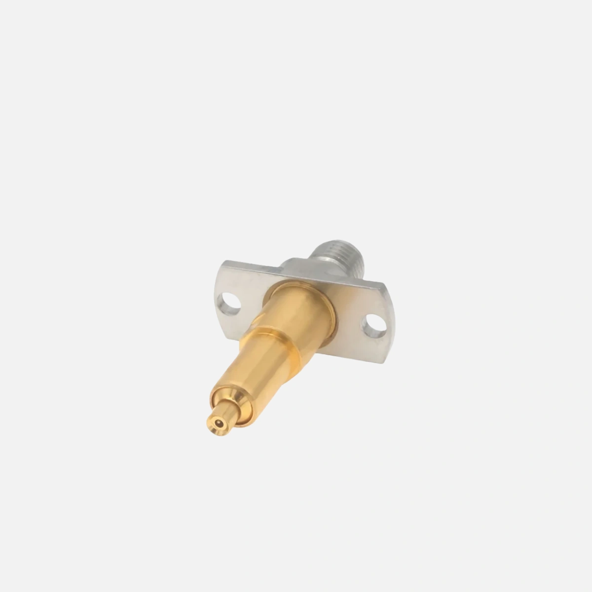 SMA Female to SWG RF Test Probe connected to a PCB for validation testing