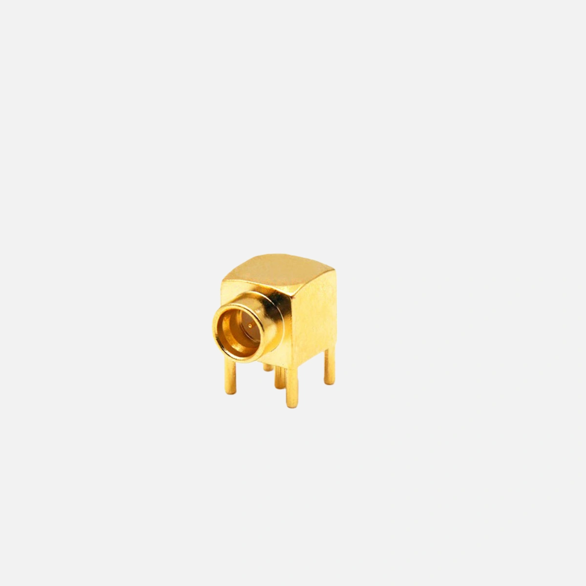 SMP/GPO Right-Angle PCB Connector with limited detent and thru-hole mount