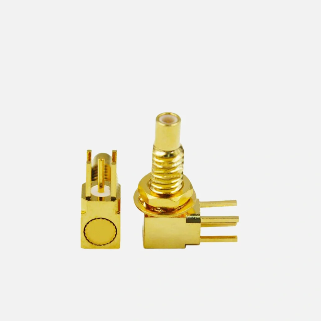 SSMC Right-Angle Bulkhead Connector for PCB Mounting