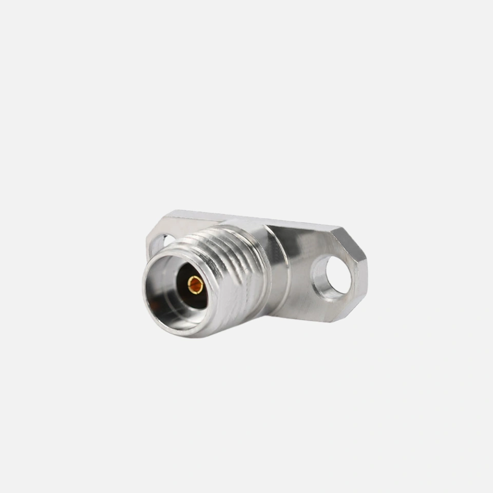 2.92mm Female RF Connector - 2 Hole Flange, Solderless Compression Mount, 50 Ohm