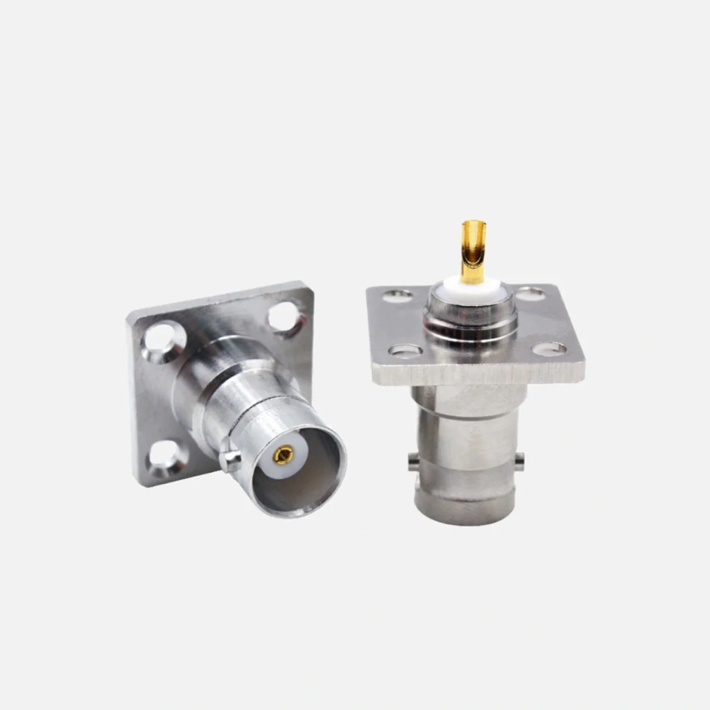 BNC Flange Mount Connector with 4-hole flange mount