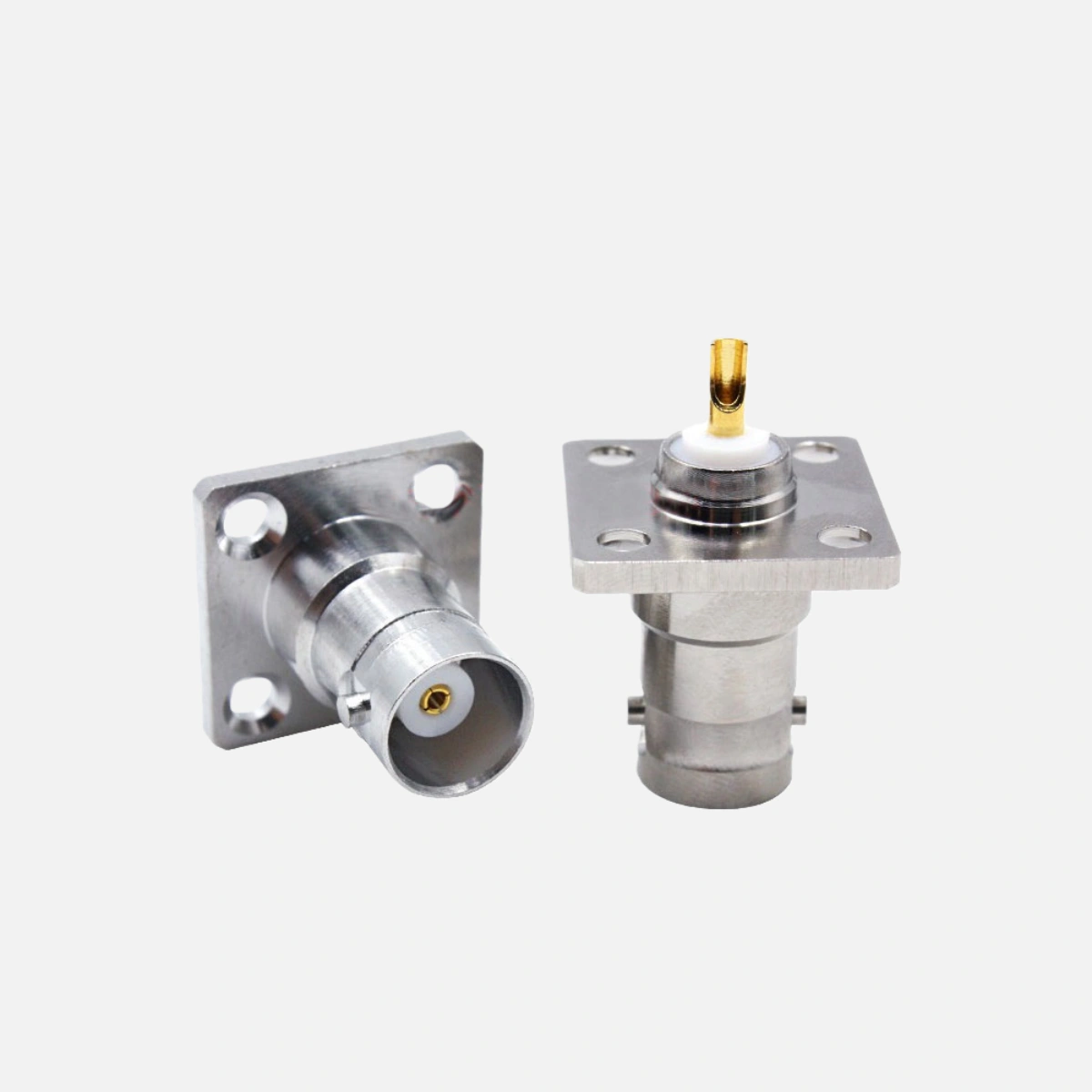 BNC Flange Mount Connector with 4-hole flange mount