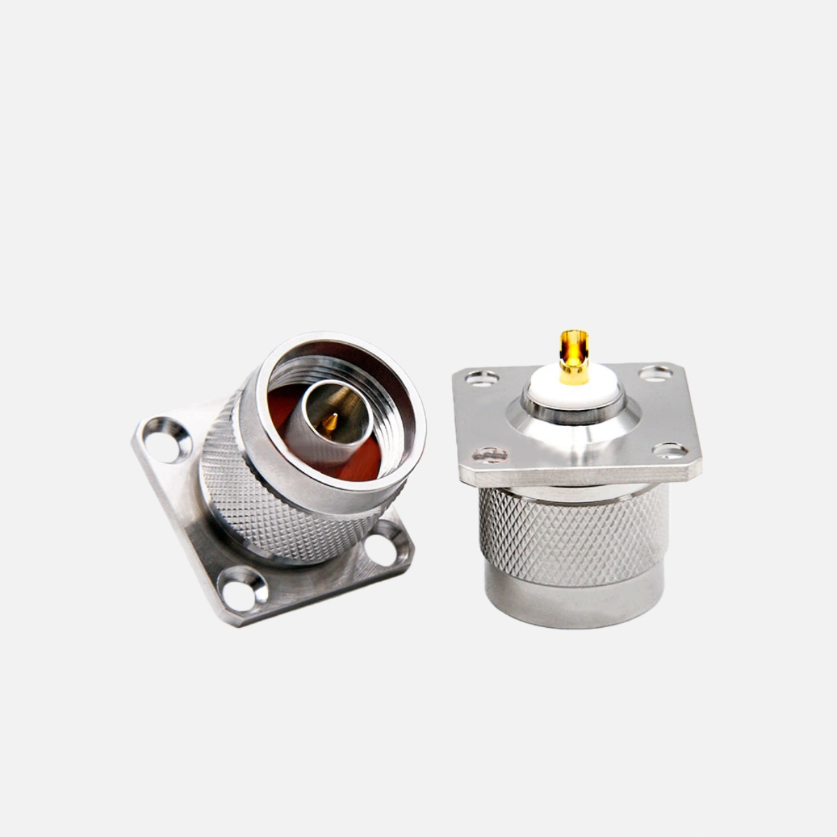 N-Type Flange Mount Connector with 4-hole flange mount