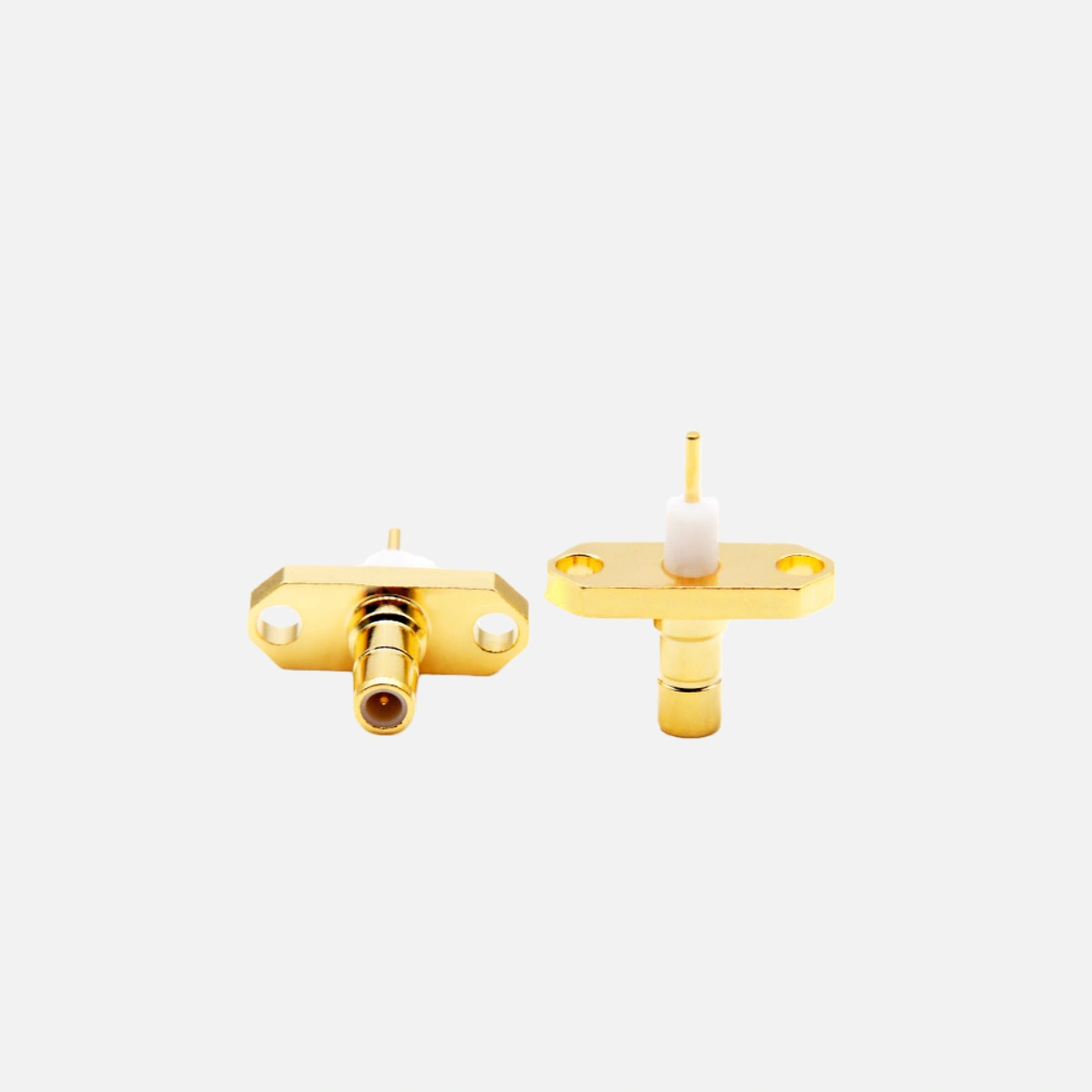 SMB Flange Mount Connector with 2-hole flange and 4mm pin
