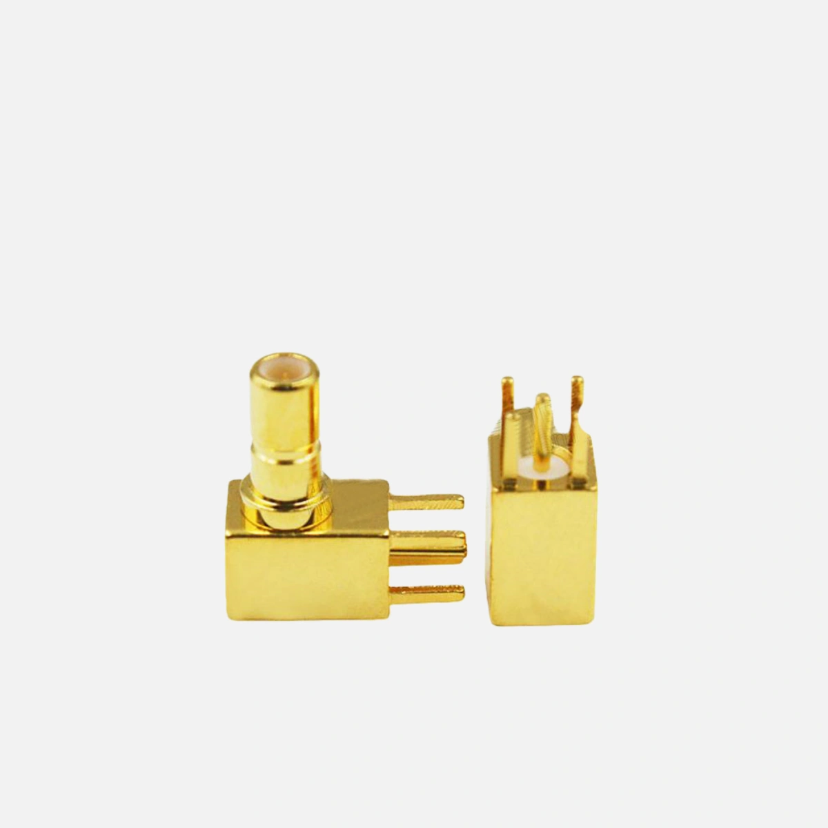 SSMB Right-Angle PCB Connector with compact thru-hole PCB mount