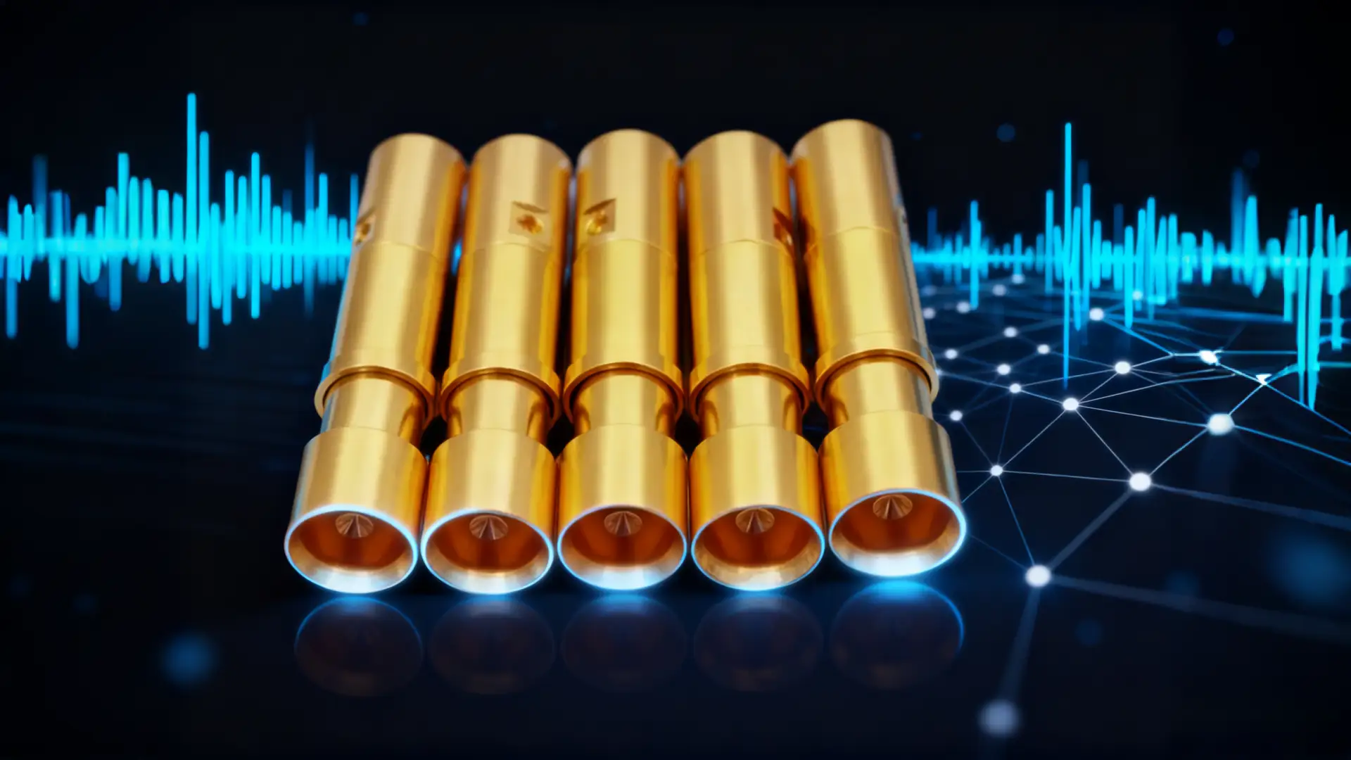 Side-by-side comparison of custom high-frequency test probes with SMB connector and FAKRA connector on a thematic background